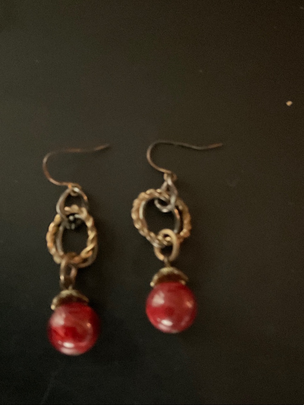 Vintage earrings. Unmarked.  Not stone.